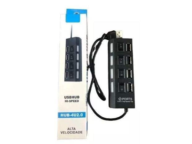 &uu HUB TIPO USB 2.0 4 PUERTOS CON SWITCH (288)